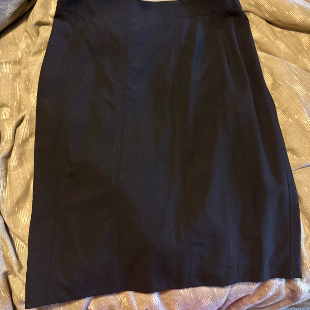 Akris Punto Black Wool lined Pencil Skirt Sz 10 nwt $375